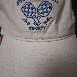 Two Cream Tennis Varsity Caps... Pickleball... NEW...